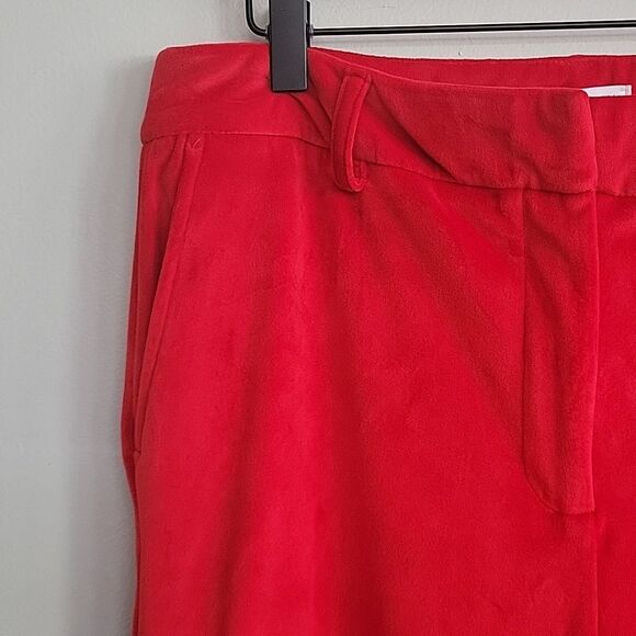 Maison d' Amelie Red Pants Woman size 8 Soft velour like Trouser NWOT - Picture 6 of 15